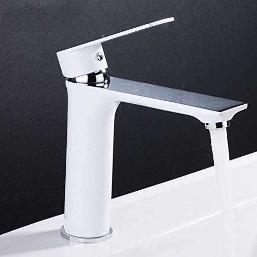 Robinet cascade blanc de salle de bains pour vasque moderne