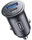 INIU Zigarettenanz&uuml;nder USB Adapter, [30W+USB A 30W] Steckdose, 5A Schnellladung dual Port Kfz Ladeger&auml;t, Car Charger f&uuml;r iPhone 15 14 13 12 11 Samsung Galaxy S21 S20 Huawei