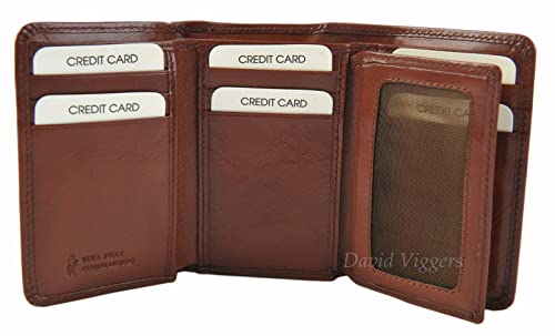 Gianni Conti Made in Italy Fine Italian Leather Small Womens Tan, Black Or Red Purse Wallet 908159 (Brown)