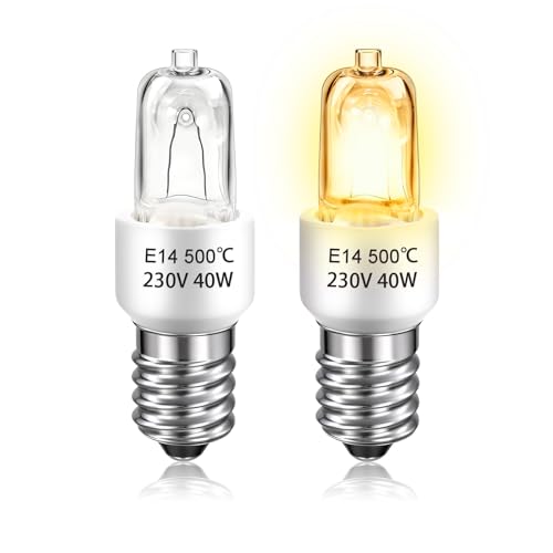 SCNNC Ampoule Four 40W 500 degré E14 230V Dimmable Blanc Chaud 2800K, Résistante à la Chaleur 500℃, Ampoule E14 pour Four, Micro-ondes, Hotte Aspirante,...