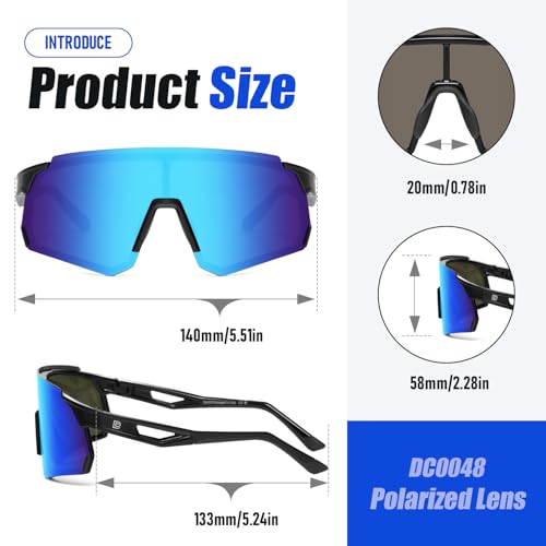 Image of DUCO Cycling Glasses for Men Women: Polarized Sports Sunglasses UV400 Protection for Baseball Running Fishing DC0048