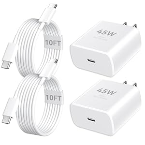 iPhone 16 Pro Max Charger Fast Charging, 45W Super Fast USB C iPhone 16 Charger Block with 10FT Long Charging Cord Cable for iPhone 16 Pro Max/16 Pro/16/16 Plus, 15 Pro Max/15 Pro/15, Android Phone