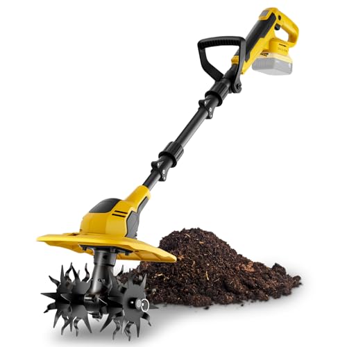 GELIDALITE 20V Cordless Garden Tiller Cultivator - Compatible with DeWalt 20V MAX Batteries, 9-in....