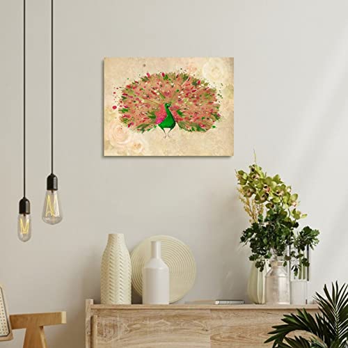 Décoration d'intérieur paon coloré rétro avec cette toile murale - 4