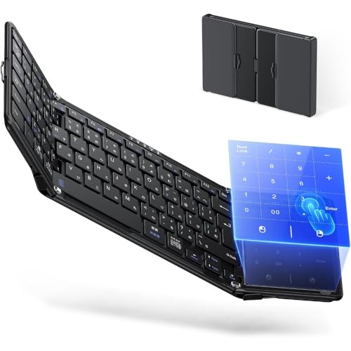 �܂��݃L�[�{�[�h ���C�����X �v���ďC�E�������KiPad�p ����Bluetooth5.4 ���^ �y�� �É� �ƊE���E3-in-1�������x�^�b�`�p�b�h�E 3�� �����^�� ���o�C��/�I�t�B�X�ɍœK �����ڑ�iOS/Android/Mac/Windows�Ή� 