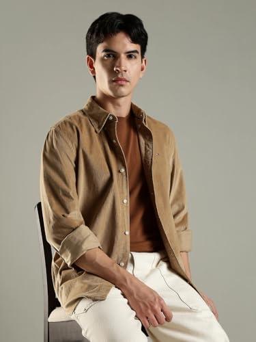 Image of Solid Regular Fit Cotton Shirt