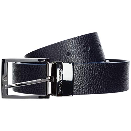 Emporio Armani ceinture homme en cuir raccourcie réversible blu