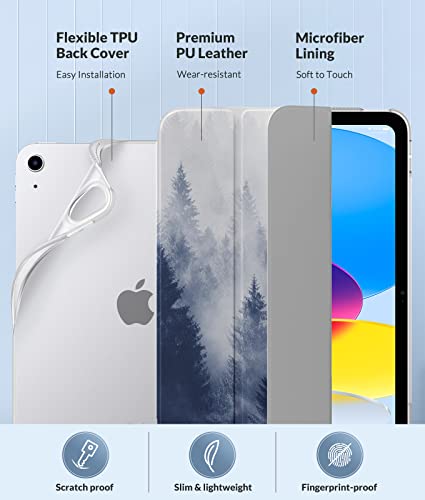 MoKo Case for iPad 10th Gen, 10.9 inch, Soft TPU Translucent Frosted Back Cover - Image 4