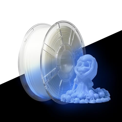 Image of iBOSS Glow in The Dark PLA+ Filament, Neatly Wound Luminous PLA Plus 3D Printer Filament 1.75mm + /- 0.02mm, Fit Most 3D Printers, 1kg Spool (2.2lbs), Noctilucent Blue PLA PRO Filament, Glow Blue