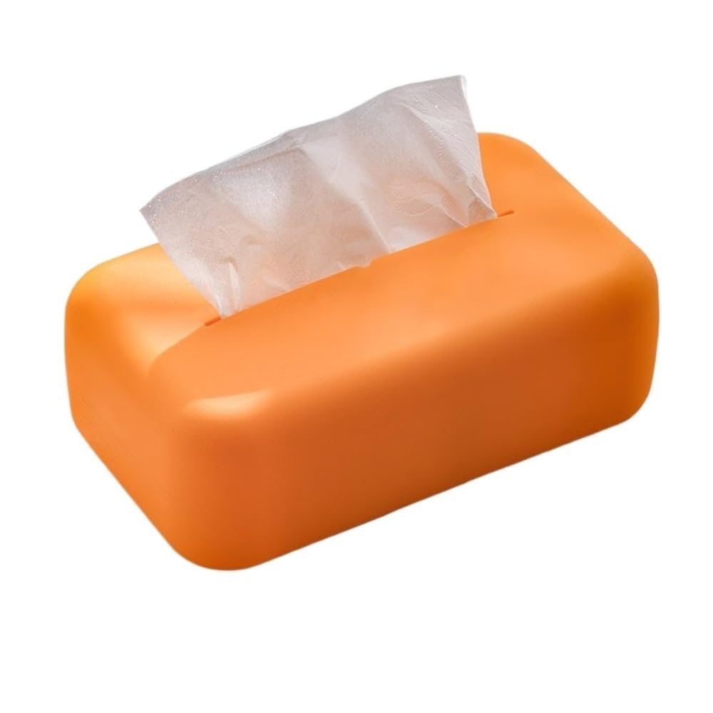 Tissue Case Paper Towel Holder Reusable Wet Kitchen Tissue Dispenser(Orange)