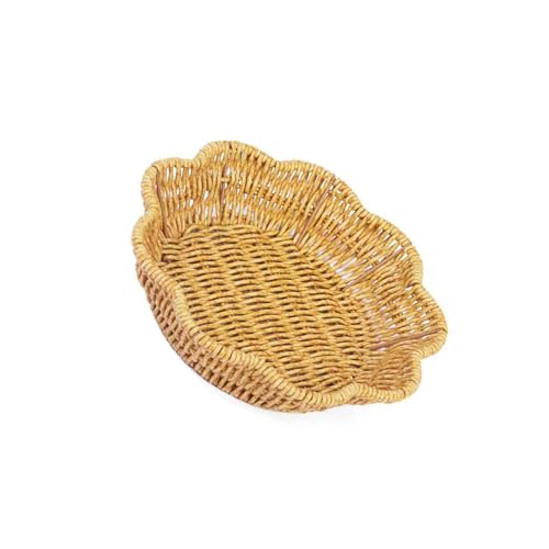 Wicker Like Bread Basket Imitation Woven Fruit Tray Handmade Flower Food Vegetable Basket For Kitchen And Restaurant