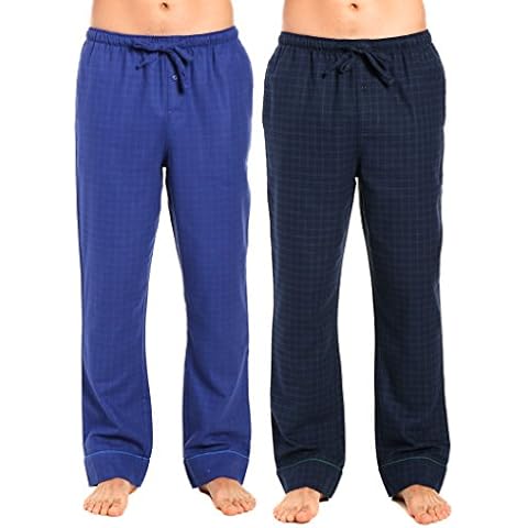Noble Mount Men's Flannel Pants - 2pk - Windowpane Checks Navy-Green - X-Large Cover