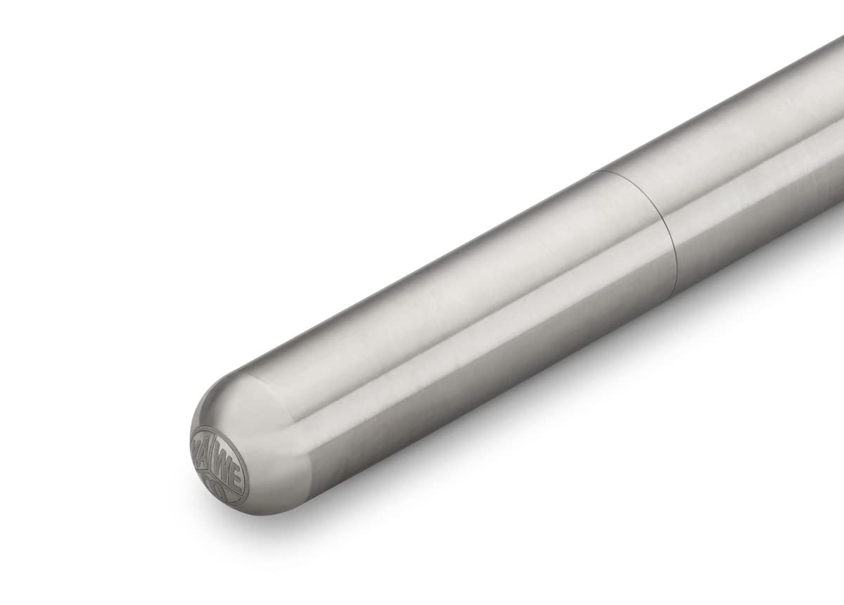 Kaweco SUPRA Füllhalter Edelstahl I Exklusiver Füllfederhalter für Tintenpatronen mit hochwertiger Stahlfeder inkl. Retro Metallbox I Füller 95-165 mm I Federbreite: B (Breit)