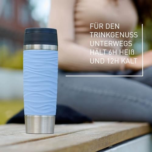 Emsa Travel Mug 500 ml Wave Thermobecher, neuer Komfort-Schraubverschluss, Kaffeebecher to go Edelstahl, 6h heiß und 12h kalt, 100% dicht… – Ansicht 4