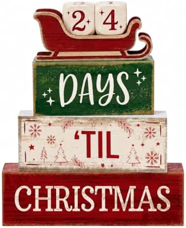 Christmas Countdown Decorations Indoor, Christmas Table Decor for...