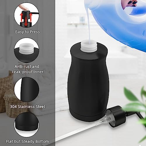 Arktek Matte Black Soap Dispenser Stainless Steel 13.5 Oz - Liquid Hand Lotion Dispenser Decor Refillable Dishwashing Soap Dispenser For Kitchen Bathroom Countertops Farmhouse College Dorm #TOP2