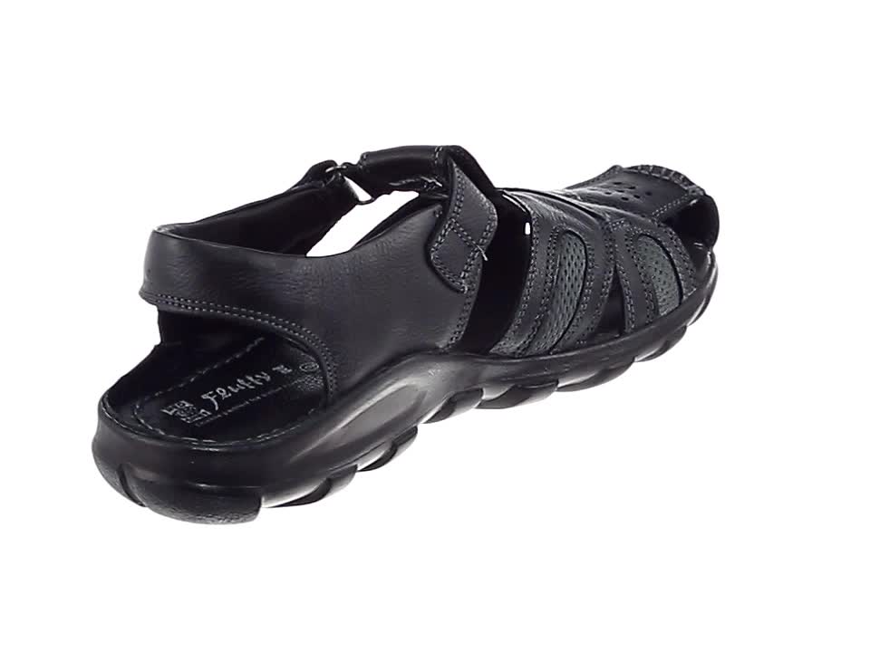 りょう0317 Red Chief Men's NDM Black Leather Sandal (RC0317 045) : Amazon.in