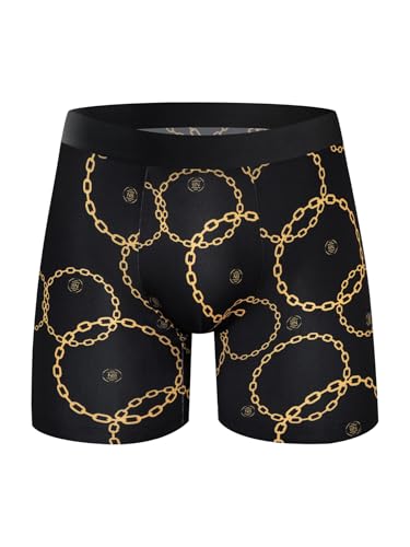 Mens Underwear Boxer Briefs for Men Classic Long Legs Mens Boxers Funny Novelty Pattern Moisture Wicking Cool Men's Underwear