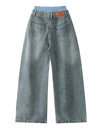 Aelfric Eden Double Waist Loose Sagging Jeans Baggy Denim Pants High Waist Stretchy Straight Wide Leg Jeans2