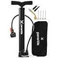 Bike Pump Floor, Advanced Bike Tire Inflator, Bicycle Hand Air Pump with Dual Presta and Schrader Valves, Bike Pump, Suitable for Road and Mountain Bikes, Baby Stroller, Balls (Portable)