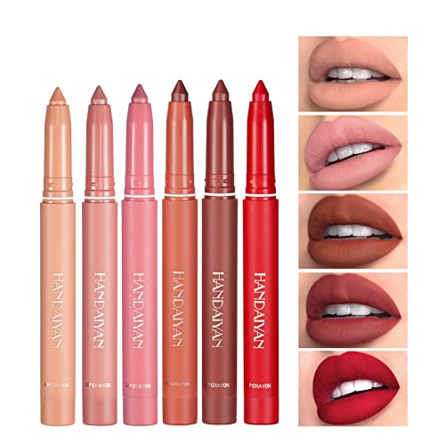 Matte Light Crayon Lipstick with Built-in Sharpener Rotary Cut Dual Purpose Waterproof Non-Drying Fade-Free Lipstick Lip Liner Set Crayon Matte Longwear Lipstick(#A) - Image 3