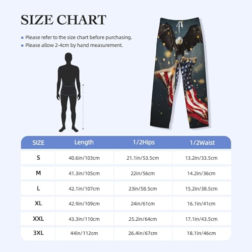 North American Bald Eagle For Men'S Lightweight Pajama Pants Adjustable Drawstring & Pockets All-Season Sleepwear4