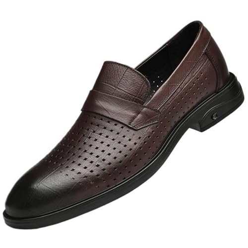 Men's Pointed Toe Large Size Leather Shoes Business Wedding Work Oxford Formal Breathable Driving Shoes