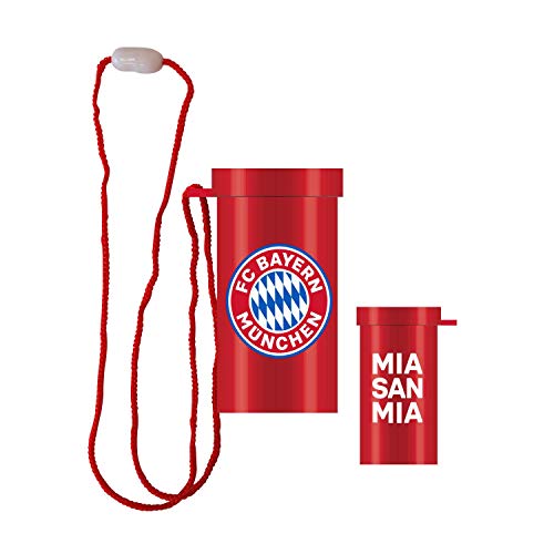 amscan 9906520 – FC Bayern Múnich, tamaño 7,5 x 4,5 cm, Color: Azul, Blanco y Rojo, con cordón, MIA San MIA, Logotipo de Baviera, próximo Partido de fútbol o la Fiesta de Aficionados.