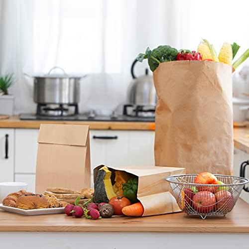 AN HUI MING 50 Pieces Brown Paper Bags,Paper Bags Large 18x11x30cm Kraft Paper Bags for Gift,Paper Lunch Bags,Paper Food bags for Sweet,Sandwich,Paper Party Bags