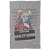 LOGOVISION Batman Blanket, 36'x58' The Harley Quinn Mugshot Fleece Blanket