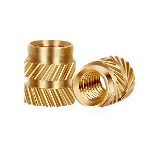 M5 x 6mm L x 7mm OD Threaded Inserts, 30 PCS Metric Knurled Insert Nuts, Premium Brass Heat Seat Inserts for 3D Printing Components