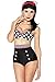 Produktbild Boolavard TM Vintage Push-up Bikini Retro Rockabilly Stil Schwarz/Rot/Weiß Größen: XL (40-42)