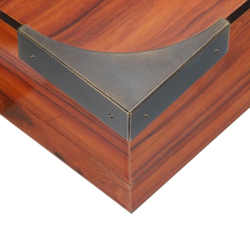 Image of uxcell Corner Protectors, 4Pcs 2.56 inch - Metal Corner Protector, Vintage Decorative Corner Brackets with Screws, Edge Guards for Furniture Box Table (Bronze)