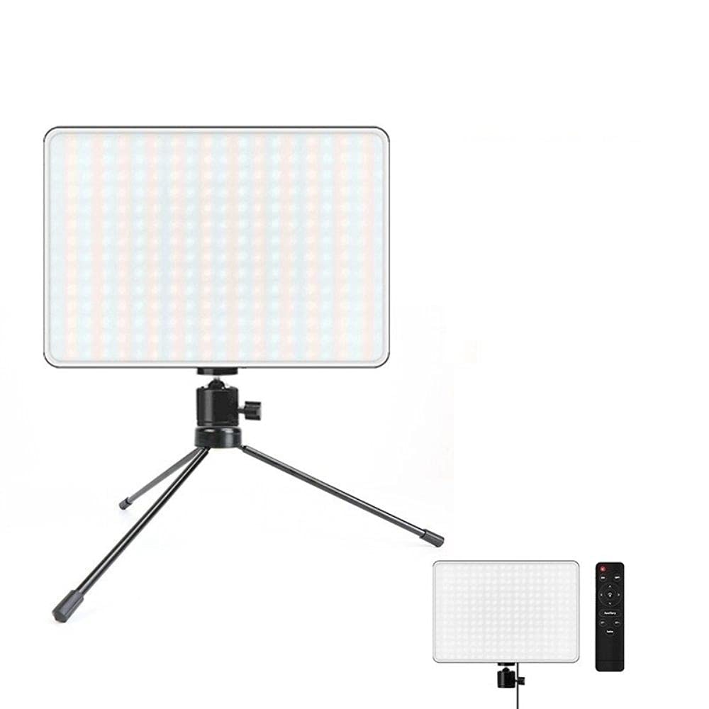 BKN® 11 Inch LED Camera Light Panel EU Plug Cable with Mini Metal Tripod 2700k-5700k Fill Lamp for YouTube | Photo-Shoot Fill Lamp | Live Stream etc. (Light with Tripod, Remote & Rotating Ball Head)