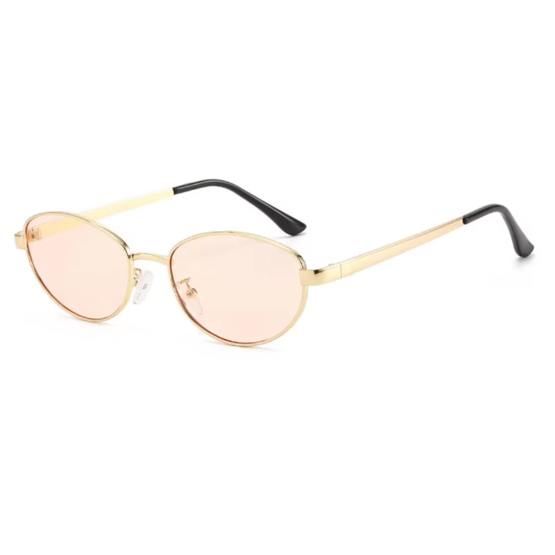 Gafas de sol de metal para mujer, gafas de sol de moda UV 400, lentes azules transparentes, para mujer, para exteriores, punk, para hombre