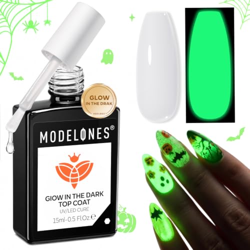 Image of modelones Glow in the Dark Gel Top Coat Clear No Wipe Glossy 15ML