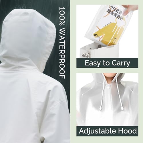 YOUNGTIME Reusable Rain Ponchos for Adults,2 Pack EVA Rain Jacket Coats with Hood for Women and Men3