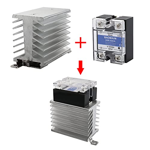 Baomain Ssr-60Da 60A Solid State Relay Module 4-32Vdc / 24-480Vac + Heat Sink #TOP4