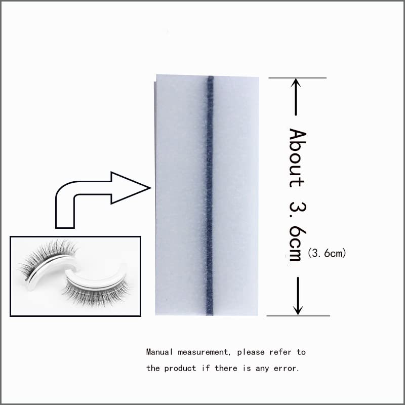 Miniatura 6 de 60 tiras de pestañas autoadhesivas para pestañas postizas y pestañas autoadhesivas, reutilizaciones, 1.4in con 1 pinza, sin pegamento, adherencia
