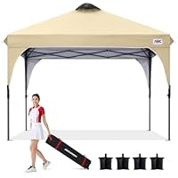 【色:ベージュ】ABCCANOPY ワンタッチタープテント 3mx3m センター Amazon | ABCCANOPY タープテント 風抜け ガゼボ 大型テント 8