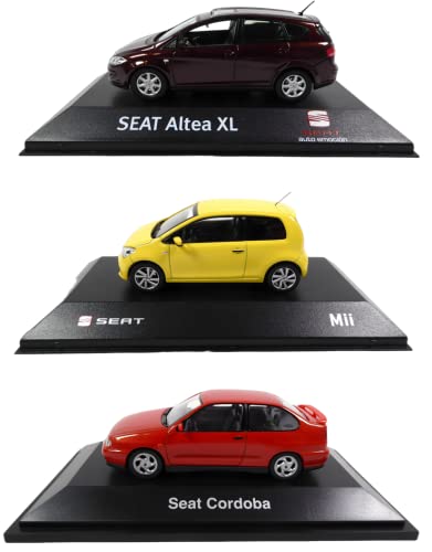 OPO 10 - Lot de 3 Voitures 1/43 Compatible avec Seat Cordoba SX + MII + Altea XL / SE12+07+04 / SEL36
