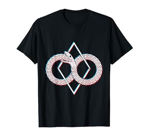 Ouroboros Arte Vikingo Azul y Rojo Camiseta