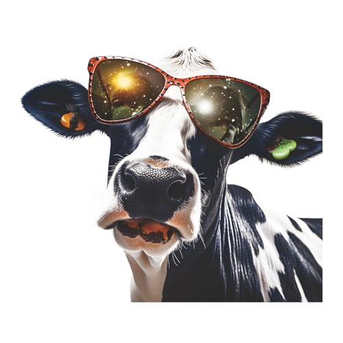Vinilo decorativo 3D vaca negro y blanco para pared