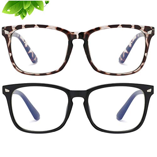 Image of KUGUAOK 2 PACK Kids Blue Light Blocking Glasses, Boys Girls Computer Gaming TV Glasses, Lightweight Eyeglasses Frame (Age 4 to 12)