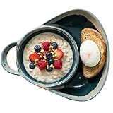 Soup and Sandwich Bowls Combo, Soup and Sandwich Plate Combo, Retro Stoneware Cereal & Salad Bowls, Easy-Clean Ceramic for Breakfast, Picnics, Dessert