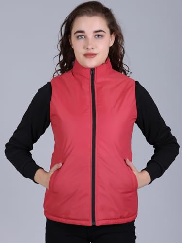Image of RARE TIMES Women's Sleeveless Puffer Jacket | Winter Jacket for Women | Reversible Jacket for Women Winter Wear With 2 Zip Pocket (Pack of 1)