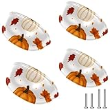 RODAILYCAY Rhanksgiving Lot de 4 poignées d'armoire en forme de citrouilles blanches pour commode, placard, armoire