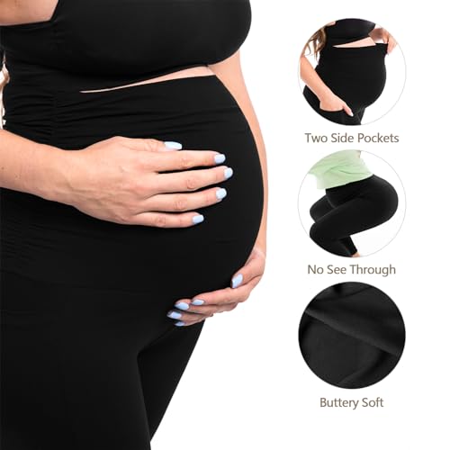 walifrey women39s maternity leggings with pockets over the bellypregnancy yoga pants activewear workout leggings