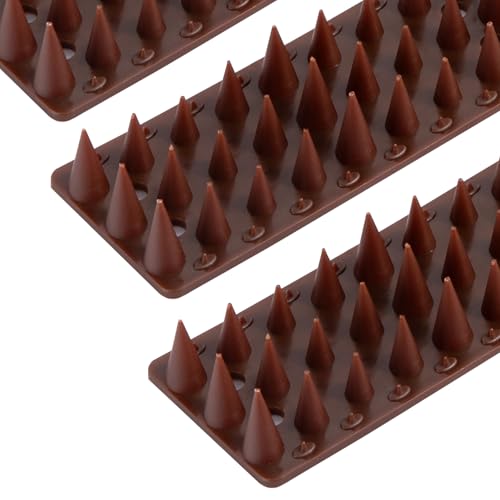 OFFO Bird Spikes Pigeon Spikes for Pigeon Deterrent to Keep Bird or Cat Animals Away Fence Wall Spikes of Bird Deterrent Covers 3m Height 1.7cm Brown