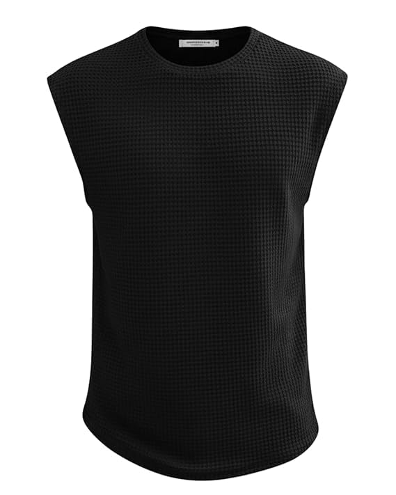 shaira fashion Men's Ultimate Sleeveless Waffle Polycotton Shirt – Lightweight Textured Muscle Tank, Round Neck Fashion Tee for Gym & Streetwear-picture-11